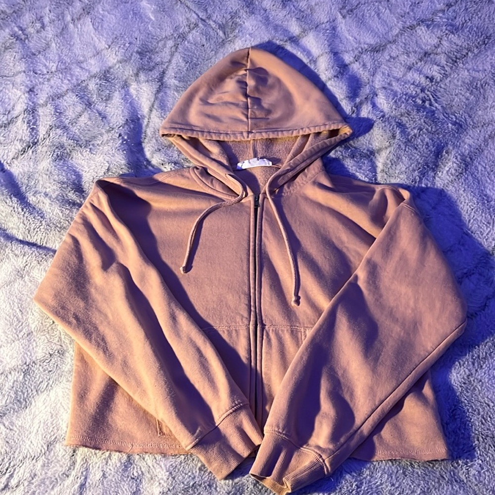 Large Women’s Cropped Zip Up Hoodie